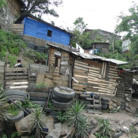 a house in the city dump